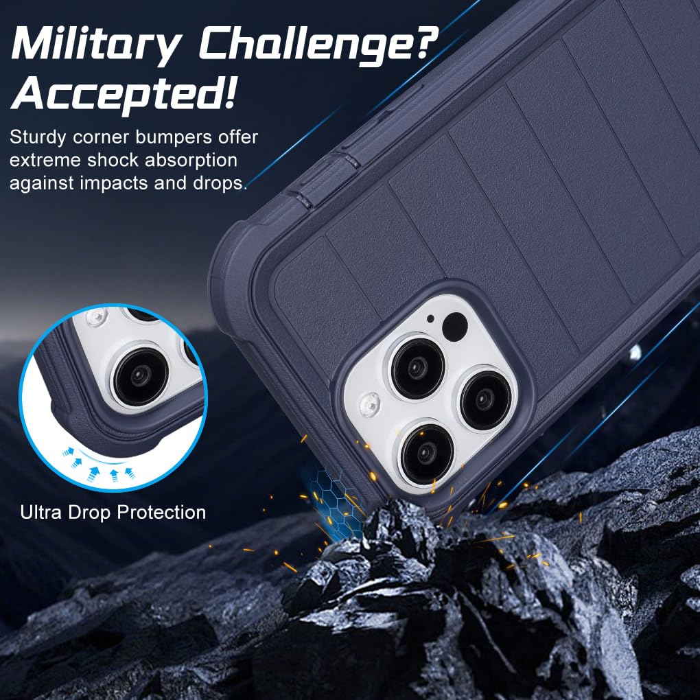 Custodia Defender per iPhone 15 Pro Max Custodia per telefono Clip da