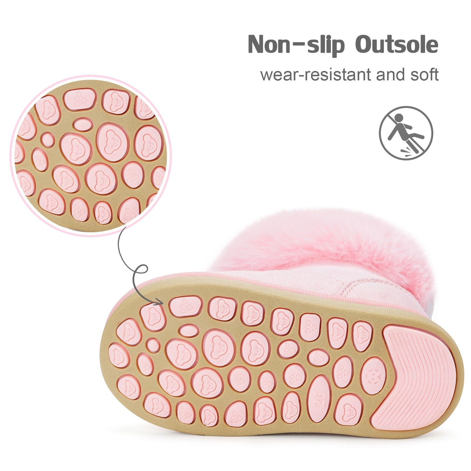 KVbabby Botas de Nieve Niña Invierno Botines Cómodos Calzado Bebe Boots Zapatos de Nieve Forradas Calientes Antideslizante