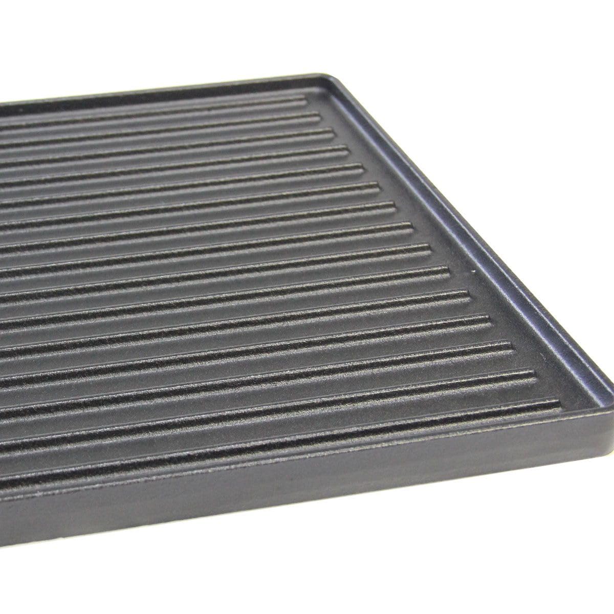 CHEFGASTRO Wende-Grillplatte Gusseisen für Santos S-Serie, 43 x 37,5 cm Plancha Pizzaplatte für Gasgrill