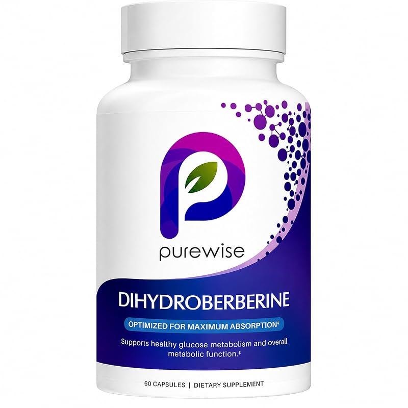PureWise Naturals Di-hidroberberina com Extrato Orgânico de Canela-do-Ceilão 400 mg + 150 mg, 60 cápsulas