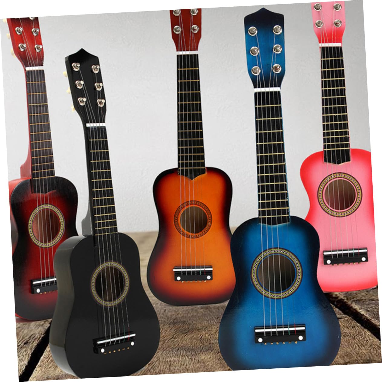 Chitarra Giocattolo Bambini 23 Pollici in Legno Blu | Strumento Musicale Portatile, Superficie Liscia e Bordi Arrotondati, Festa Scuola Decor