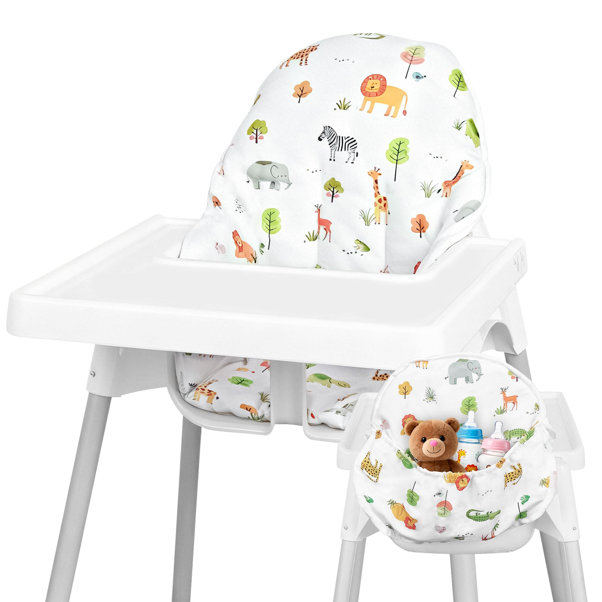 Lomgwumy for IKEA High Chair Cushion for Antilop Cushion With Chair Bag, for IKEA Antilop Highchair Cotton Non-Slip, Soft