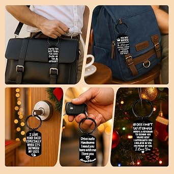 Coolvy Valentines Day Gifts for Him Drive Safe Keychains for Boyfriend Husband Birthday Anniversary Christmas Gifts From Wife