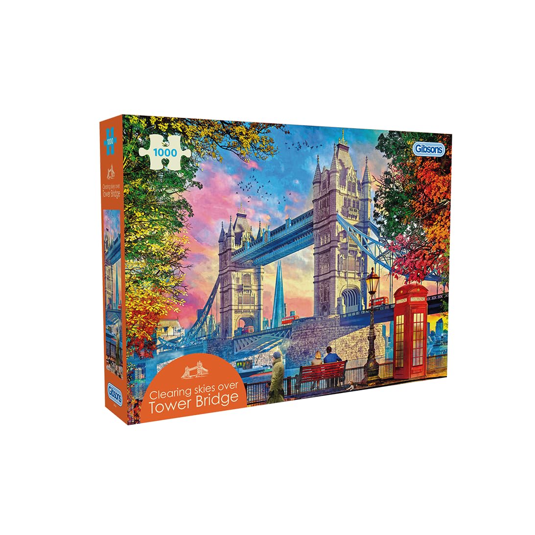 Gibsons Clearing Skies Over Tower Bridge 1000 Piece Jigsaw Puzzle for Adults - British Iconic Landmark by Dominic Davison - Premium Sustainable Puzzle Made in the UK/EU