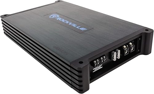 Miniatura 4 de Rockville Amplificador marino DBM25, pico de 1500 W/375 W Dyno RMS, 2 canales, 2 o 4 ohmios, diseño impermeable, cruce ajustable, control remoto de