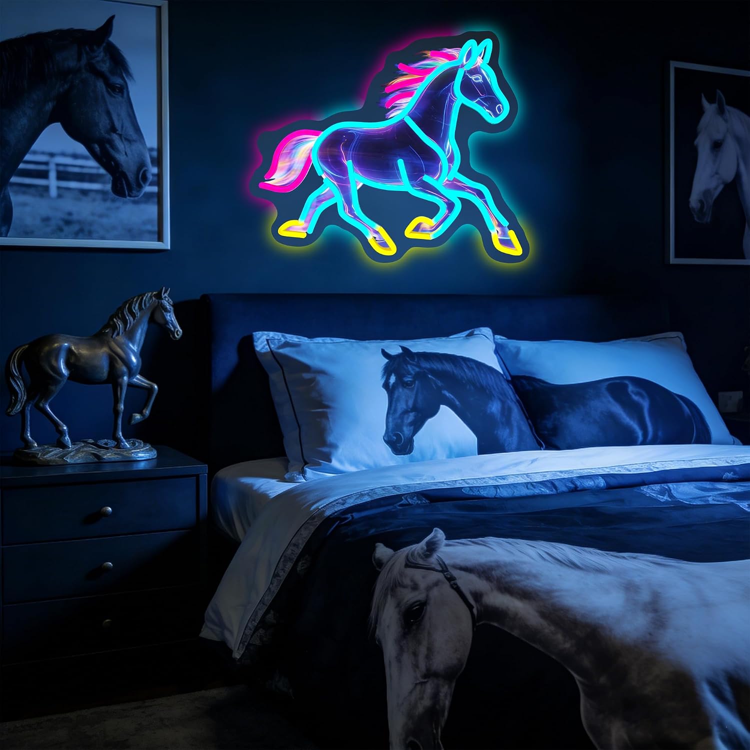 Horse Night Light Horse Lamp Horse Gifts Neon Sign Boys Room Decor Horse Stuff LED Lights for Bedroom Gifts for Boys Girls Gift