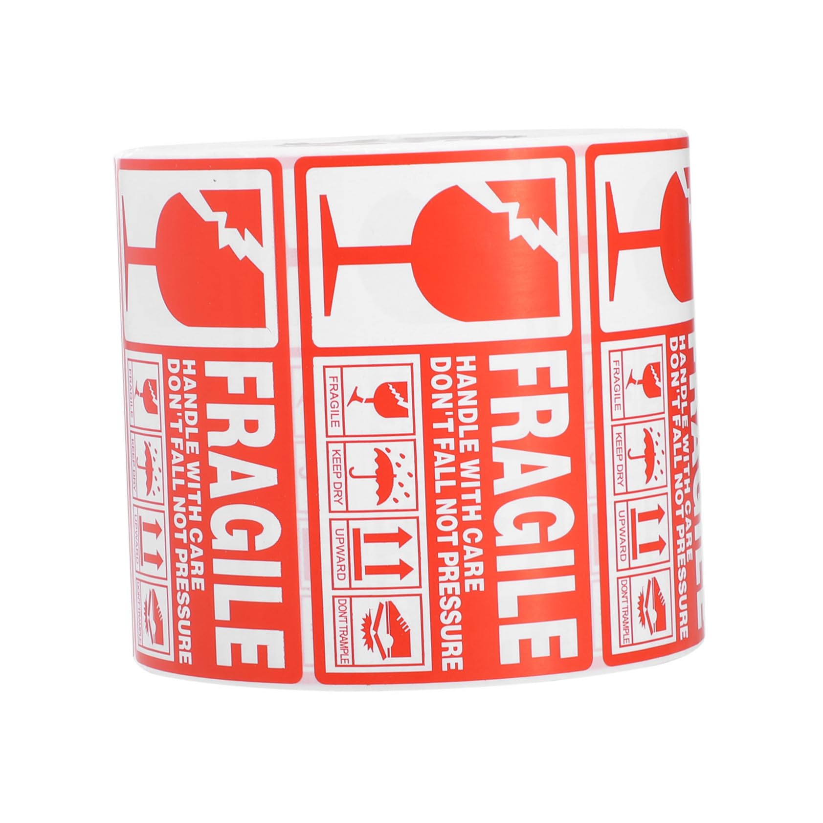 POPETPOP Etichette Adesive di Carta Fragile Rosse e Bianche 90x50mm 1000 Pezzi per Imballaggio Spedizioni con Avvertenza Maneggiare con Cura per Pacchi e Pallet
