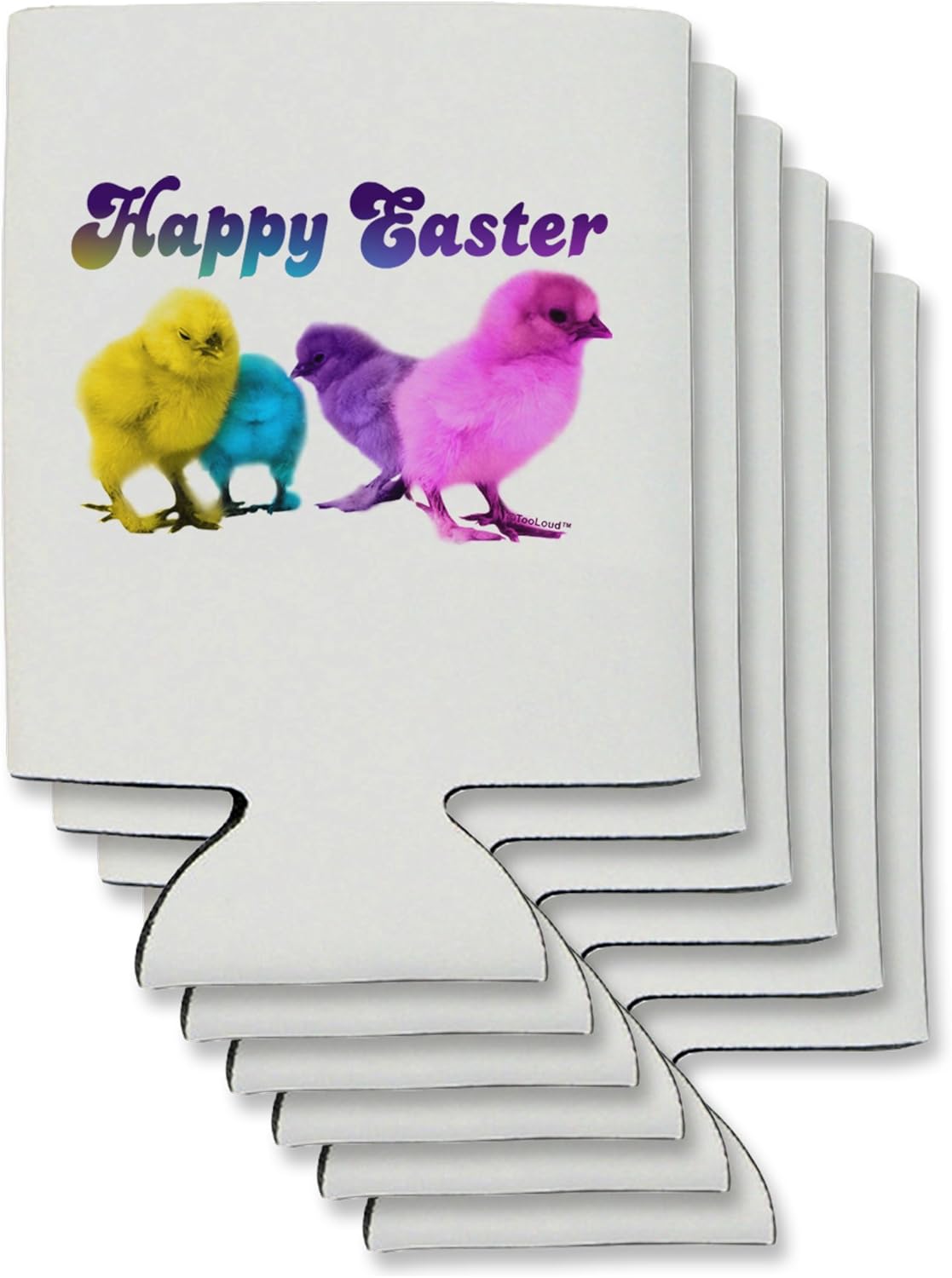 TooLoud Happy Easter Peepers Can/Bottle Insulator Coolers - 6 Pieces