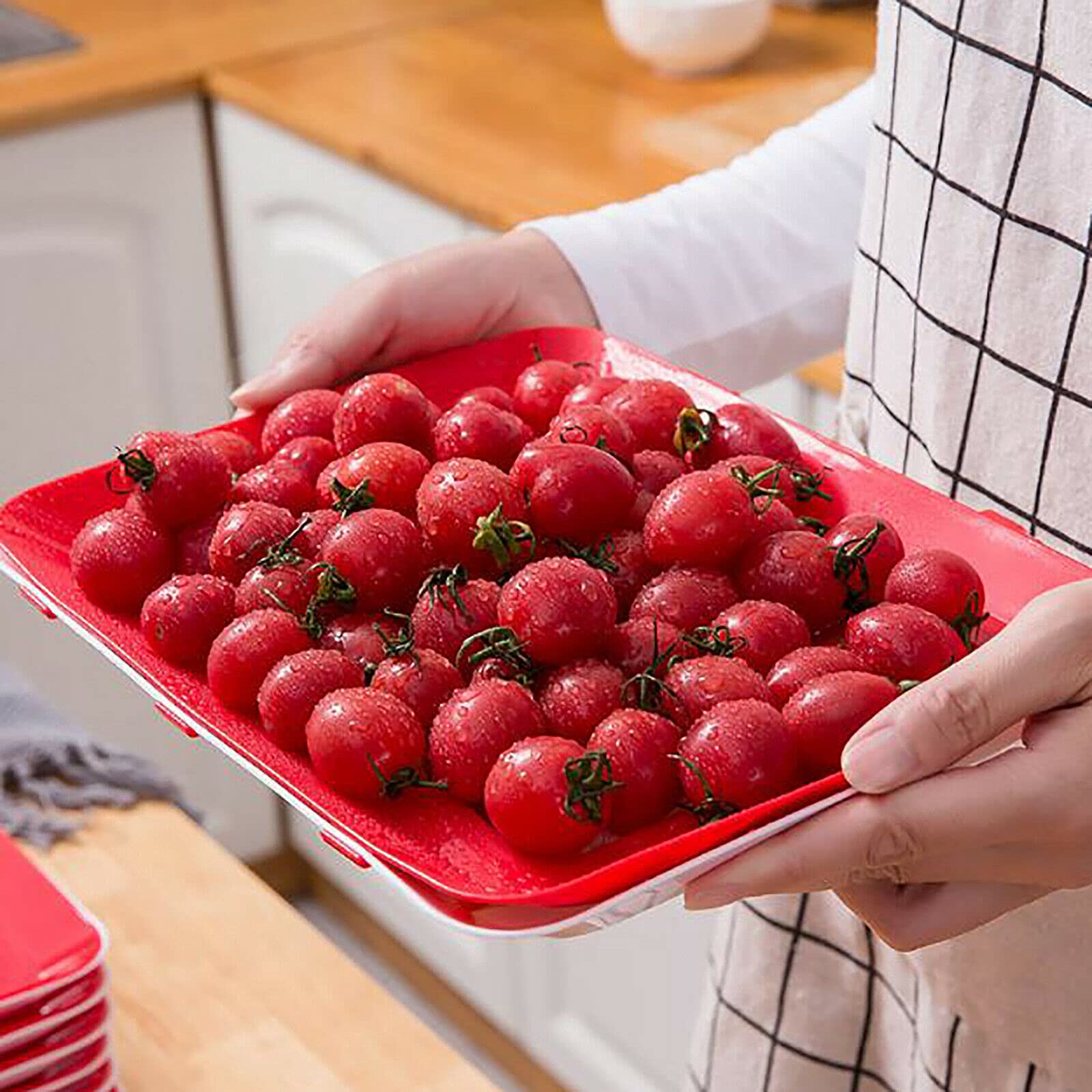 Set di 8 contenitori per alimenti, impilabili, con fibbia in pellicola elastica, per conservare la freschezza e conservare i cibi