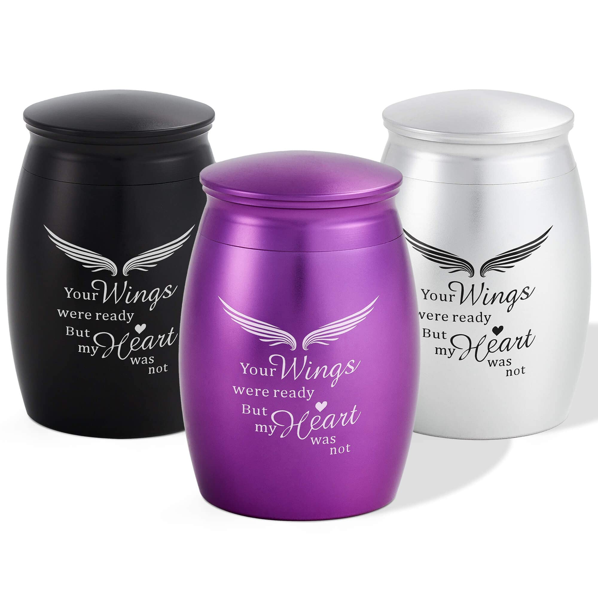 LINES ARTE 2.67 Inches Small Keepsake Urns for Human Ashes Set of 3, 3 Pack Mini Wings Cremation Urns for Human Ashes Adult Male or Female — image 1