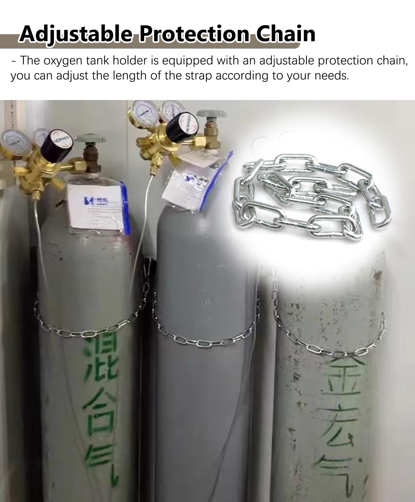 Portabotellas de Oxígeno Soporte para Botella de Oxigeno Simple, Soporte de Pared para Botella de Gas de Oxigeno Plateado, Soporte para Botella de Gas con Tornillos de Expansión, Botella de Aire Segur