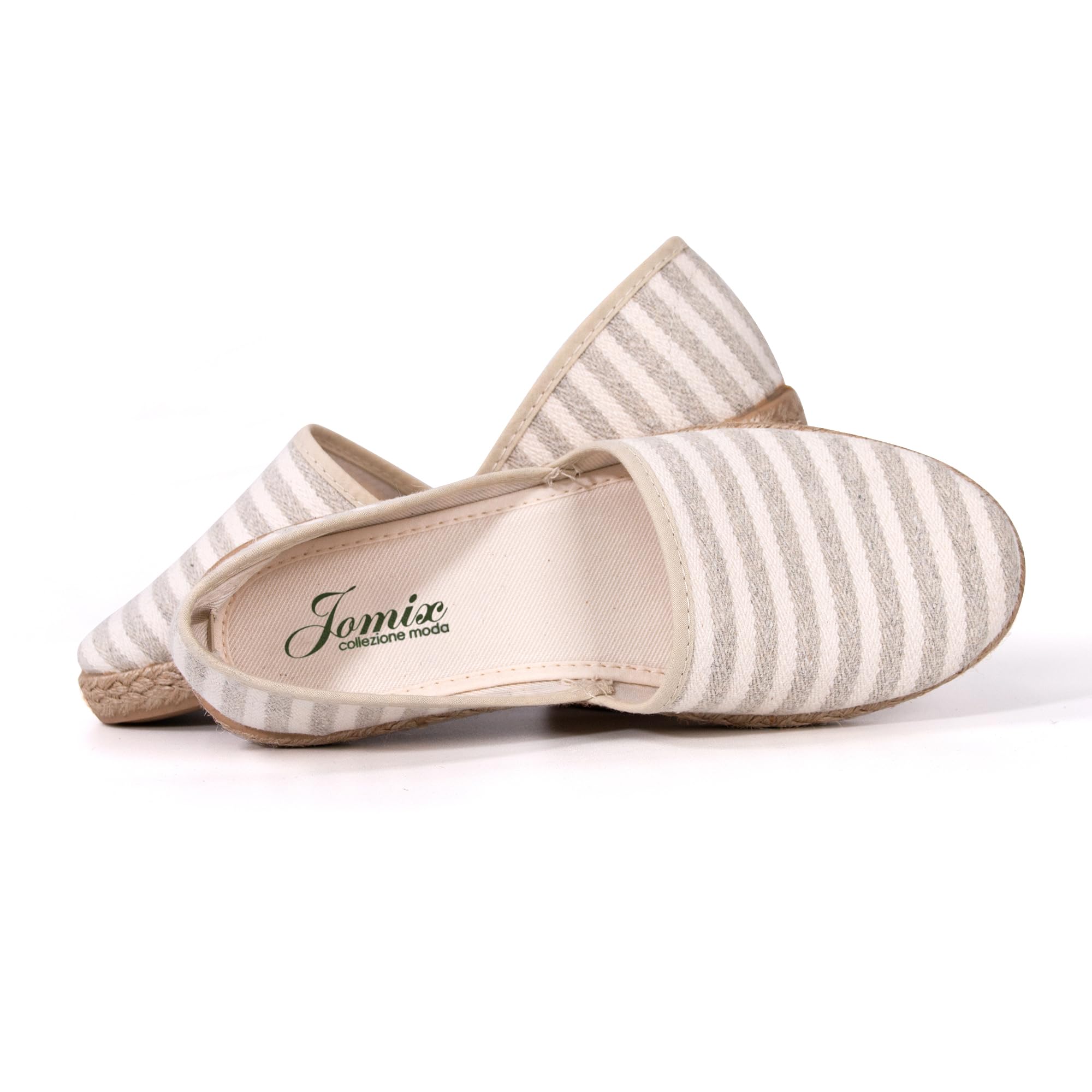 JOMIX Alpargatas Mujer Planas Fabricadas en España Zapatillas Esparto Mujer con Estampado de Rayas