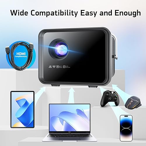 Miniatura 2 de Weelikeit Proyector FHD 1080P con Wi-Fi 6 y Bluetooth, altavoces de 10 W, enfoque automático y Keystone, Android 11, proyector de películas portátil