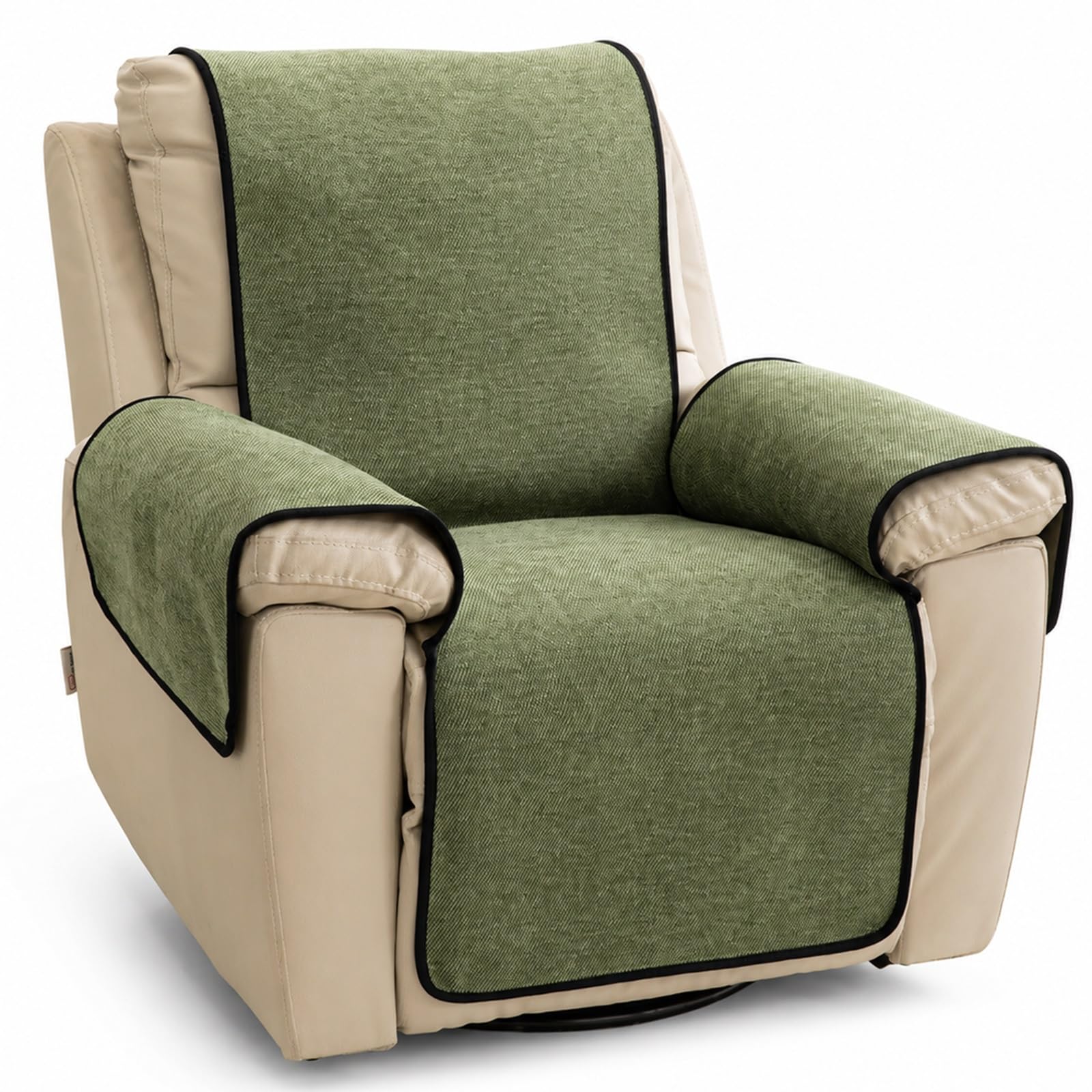 GZGLZDQ Recliner Chair Cover Non-slip, Armchair Cover Pet-safe Washable, Recliner Sofa Covers in Short Plush, Breathable Armchair Cover for Single Chairs Recliners Armchairs(F-green)