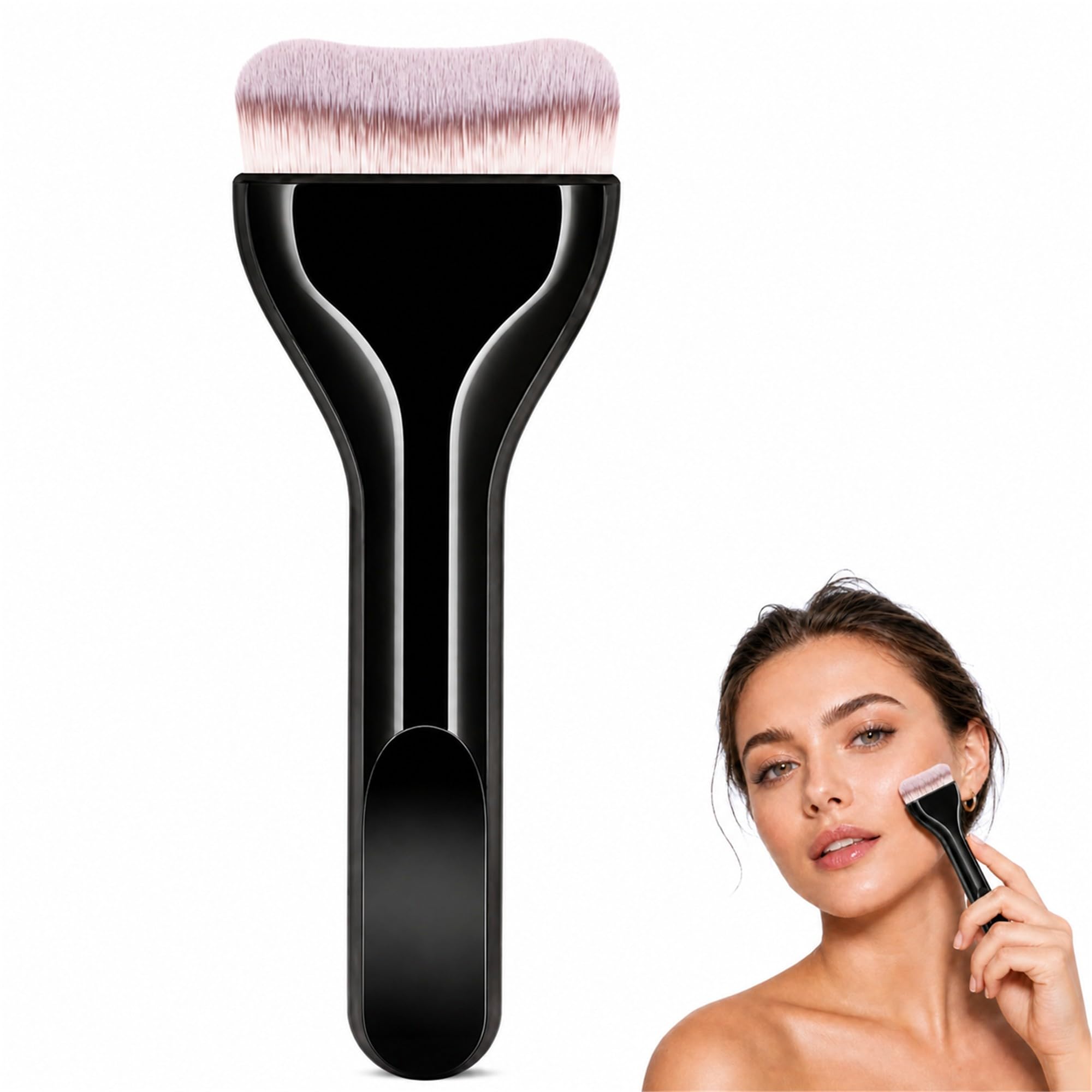 Brocha Facial Negra con Cerdas Suaves para Bases y Mascarillas Spa - imagen 1