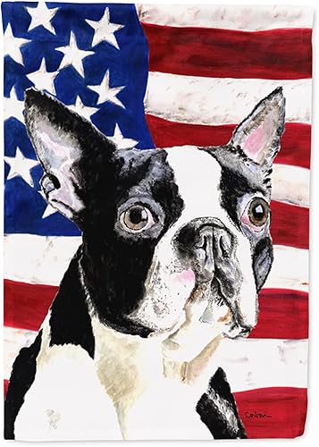 Miniatura 41 de Caroline's Treasures SS4017GF Bandera de Estados Unidos con Bulldog Inglés para jardín, bandera decorativa para patio exterior, patio, parterres,