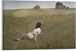 generic Christina's World by Andrew Wyeth Painting On Canvas Wall Art Poster Scroll Picture Print Living Room Walls Decor Home Posters 08x12inch(20x30cm), Frame-style