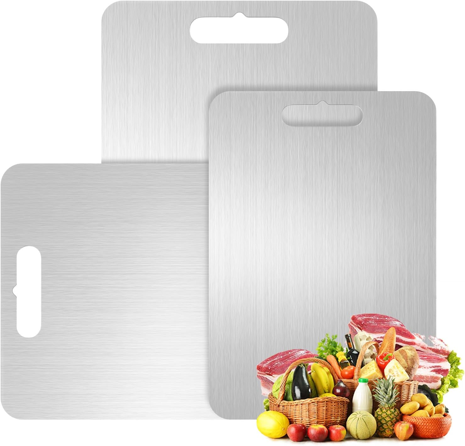 Pure Titanium Cutting Board Lightweight, Durable, Easy Clean Kitchen Chopping Board for Meat, Vegetables & Meal Prep 1.5mm Thick