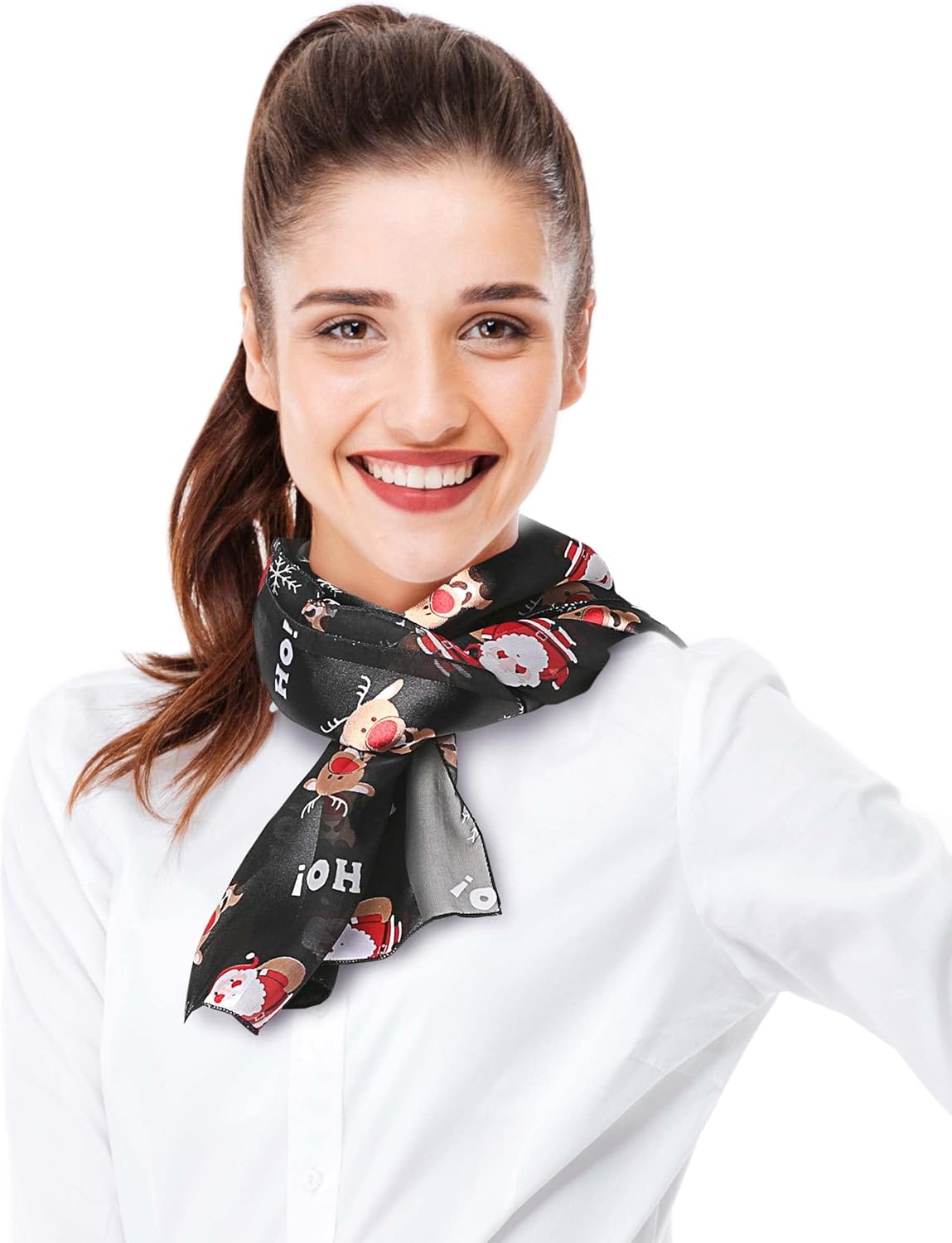 CBC Crown Christmas Scarf - Santa, Snowman, Ornament, Ginger Cookie Theme - 13"x 60" Made In Korea - Image 4