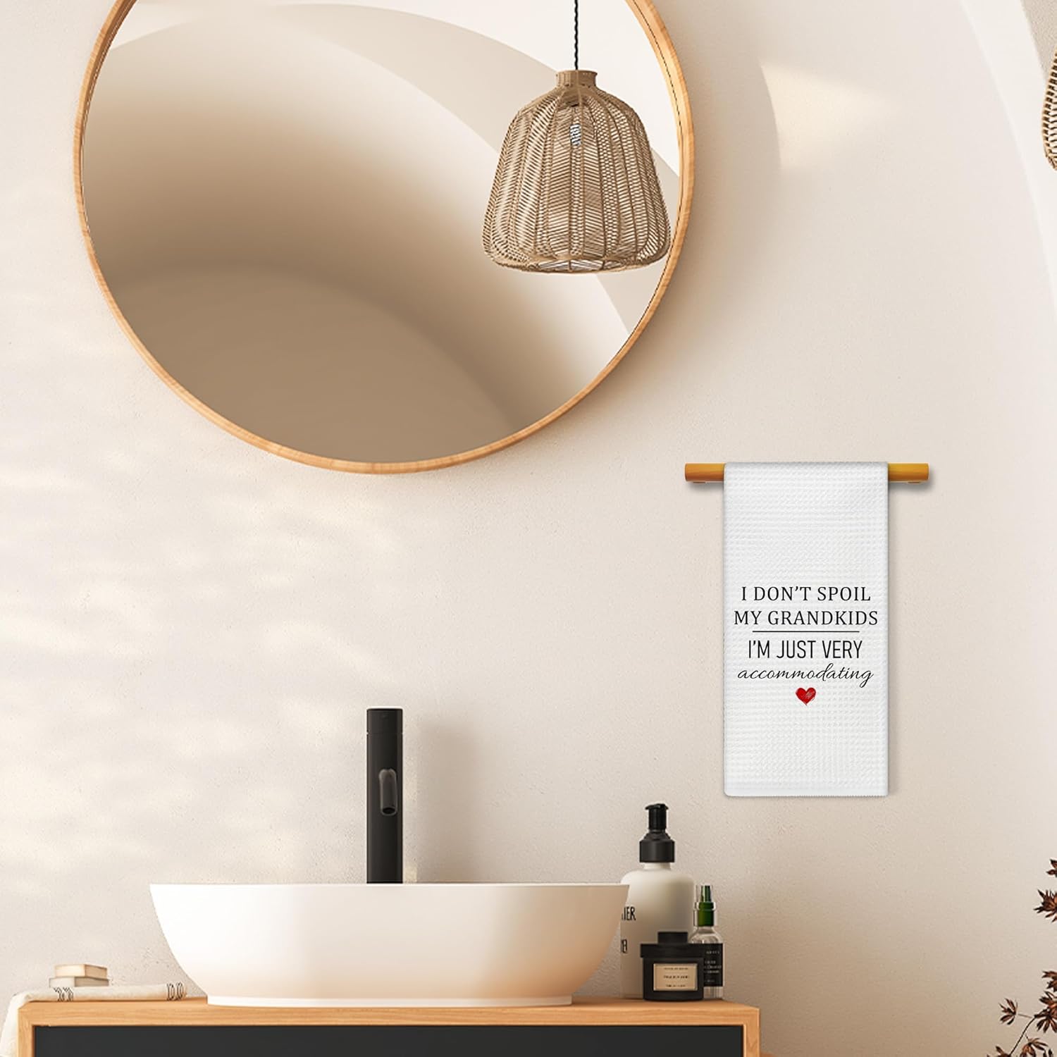 Funny Grandparents Kitchen Towels, Mother's Day Grandparents Gifts from Grandkids Dishcloths Dish Towel for Kitchen, Grandparent Gifts for Christmas Decorative Hand Towels 16x24 Inches - Image 4