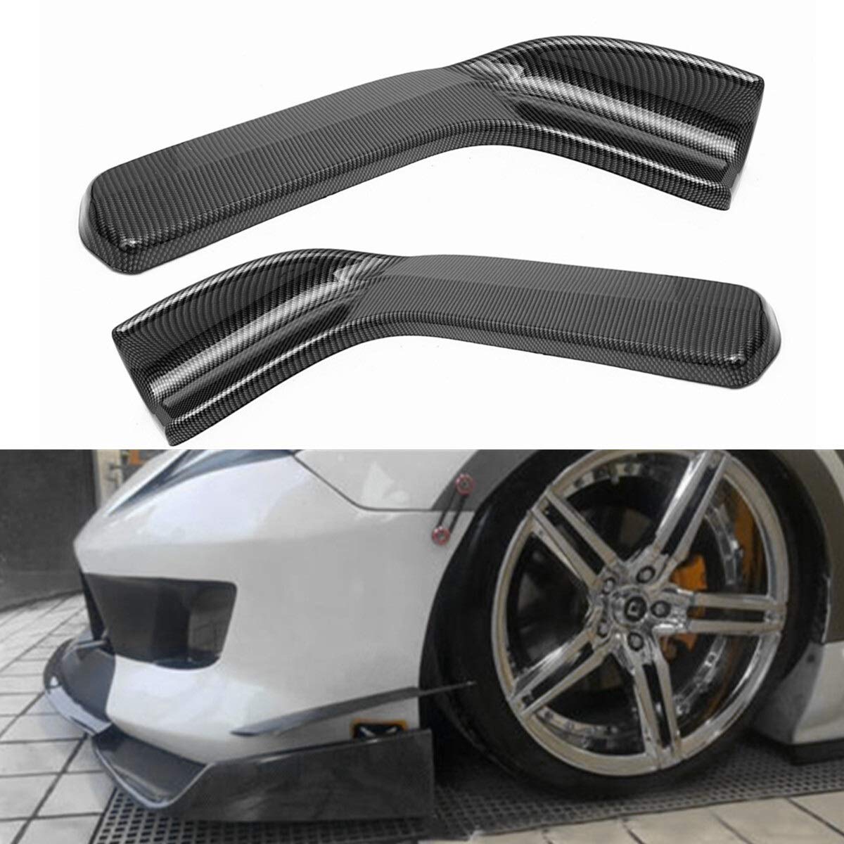 Auto Carbon Fiber Style Universal Winglet Typ Auto Frontstoßstange Lip Diffusor Deflektor Spoiler Splitter Canard Lip Body Kit Stoßstangenlippenabweiser