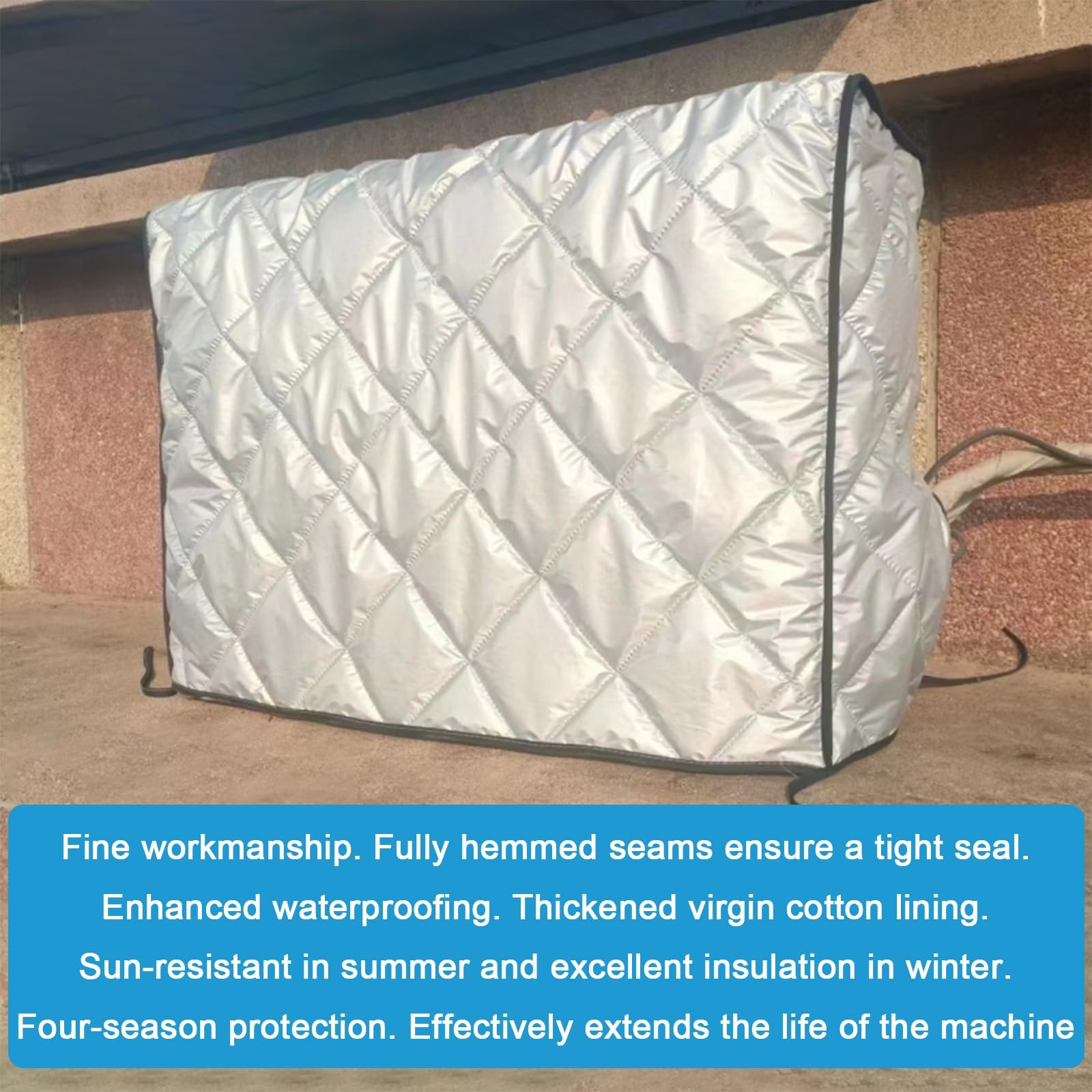 Funda para aire acondicionado exterior, protección impermeable de 5 lados, resistente a los rayos UV, duradera, se adapta a 92 x 35 x 70 cm, resistente a la intemperie