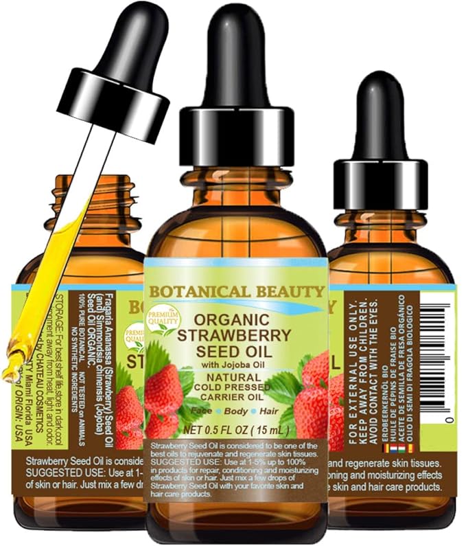 ORGANIC STRAWBERRY SEED OIL 100 Pure Natural Moisturizer. Cold Pressed Carrier oil