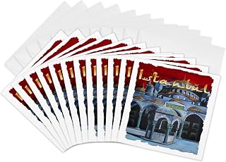 3dRose Greeting Cards - Istanbul Sultan Ahmed Mosque - 12 Pack - Acrylic Art