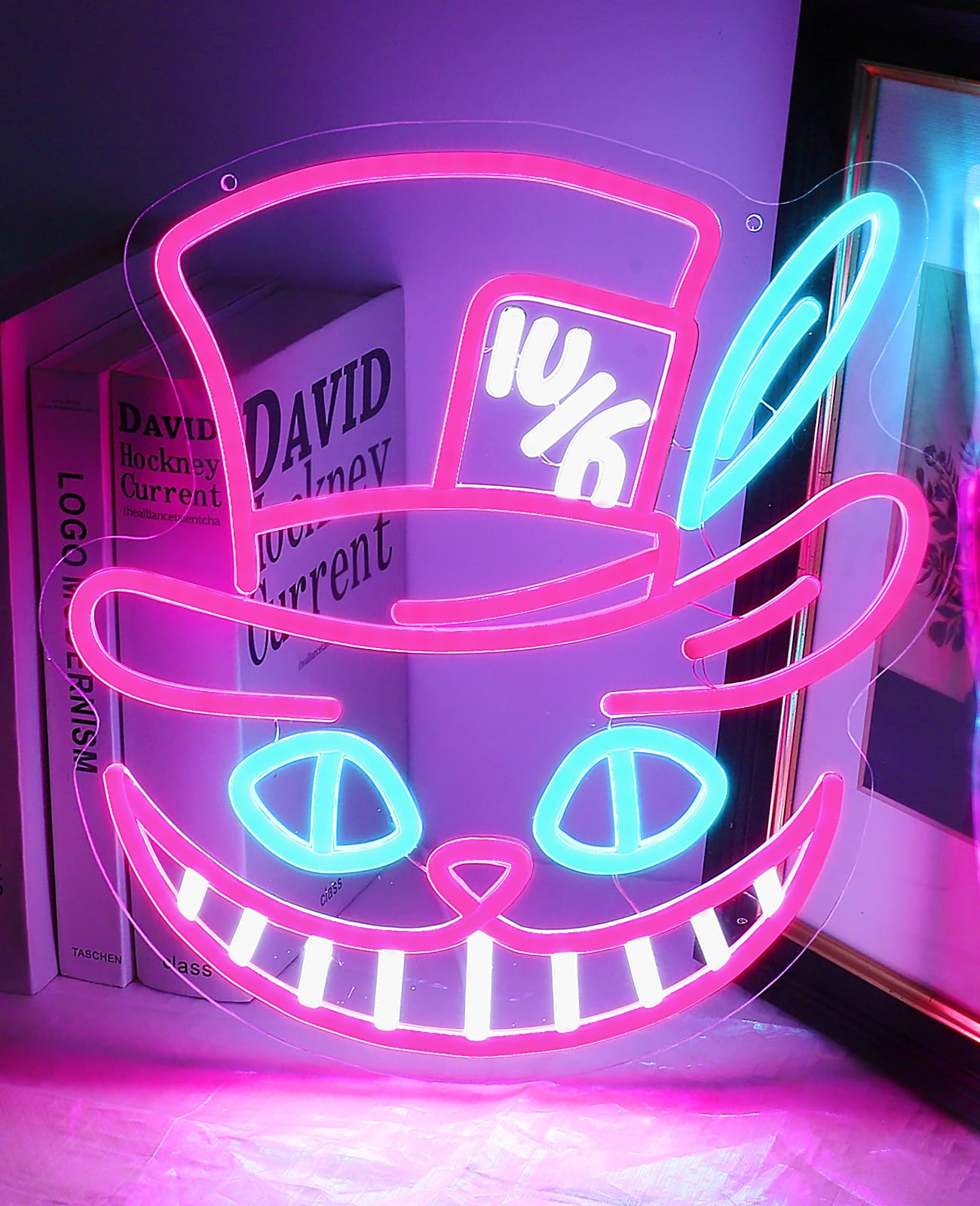 AceList Cheshire Cat Decor Neon Sign Alice In Wonderland Decor, USB Powered Cat Neon Sign Wall Light for Birthday, Halloween, Bridal Shower, Cosplay, Tea Party, Classroom Decorations
