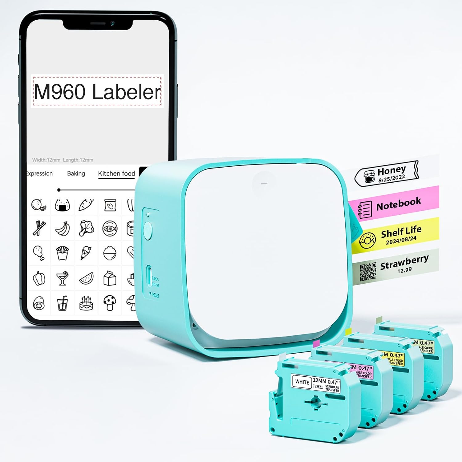 Vixic Label Makers M960 Label Maker Machine, Portable Bluetooth Label Printer