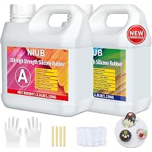 niub impression silicone 20a 2.5 kg liquid silicone molding compound self-venting food-safe easy mold release low viscosity perfect for beginners and advanced users