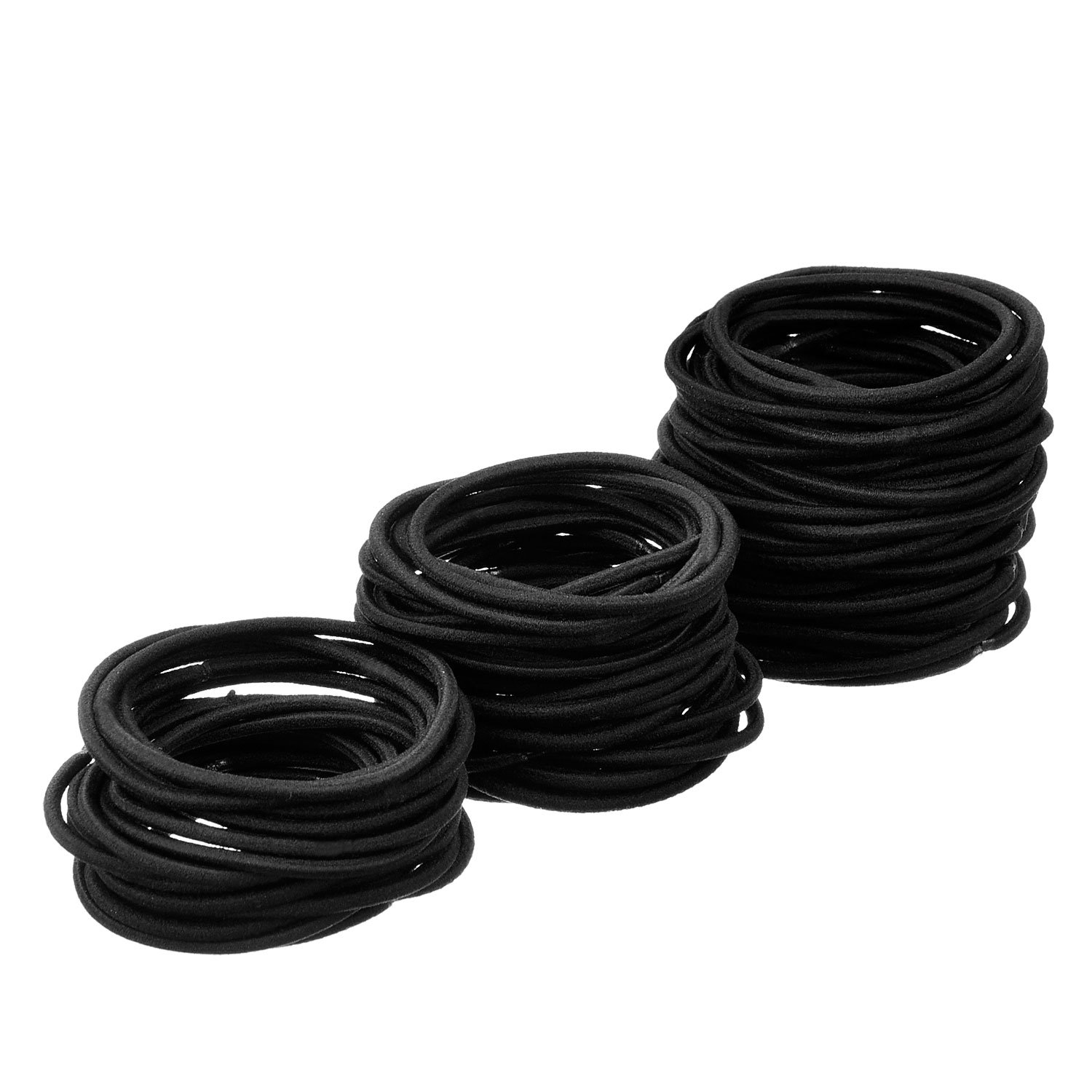 100 Pcs Black Hair Bobbles, Elastic Hair Bands Hairs Ties for Women, Bulk, 3mm Ponytail Holders