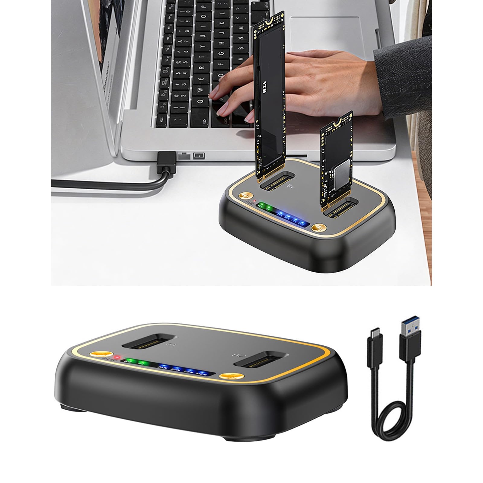 Estación de acoplamiento Slot Drive con puerto tipo C 10/20 Gbps, 10