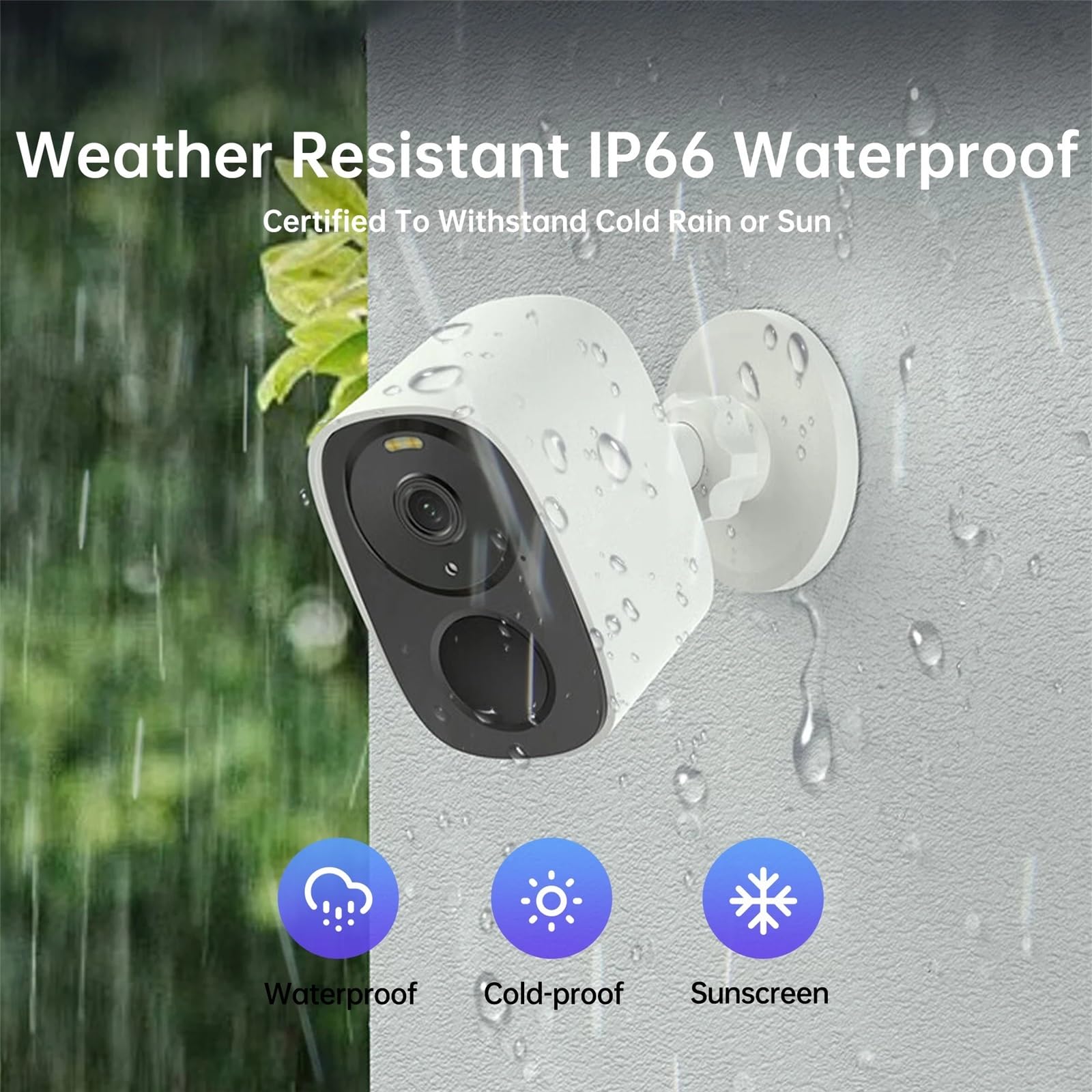4MP WiFi Solar Battery Camera Low Powered Wireless Outdoor PIR Human Detection Security Surveillance Cameras Long Time Standby,Tranquillité d'esprit Toujours(CamXSolarX64G)