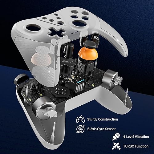 Miniatura 2 de Honghao Switch Controller, Wireless Pro Game Controllers For Nintendo SwitchOLEDLitePCIOS, Remote Gamepad With TurboVibration6-axis Motion (White)