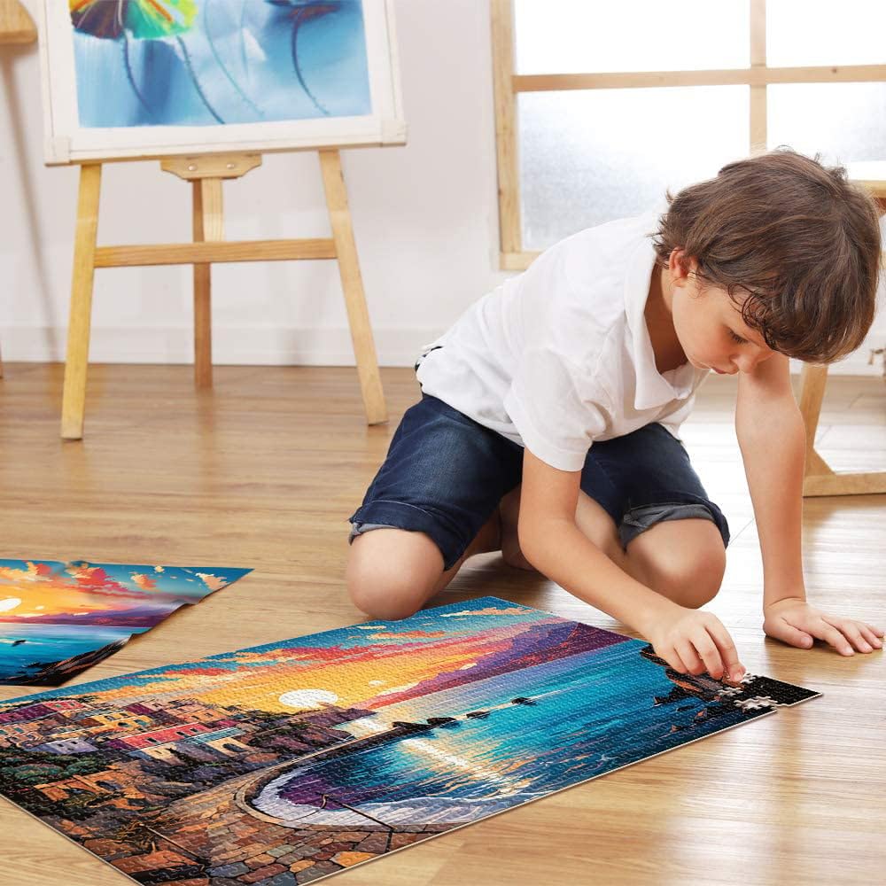 puzzle per adulti la Costiera Amalfitana per Adulti 2000 Pezzi Puzzle 70 x 100 cm Puzzle di carta grigia per adulti e bambini Età 14 anni in su Rompicapo Puzzle