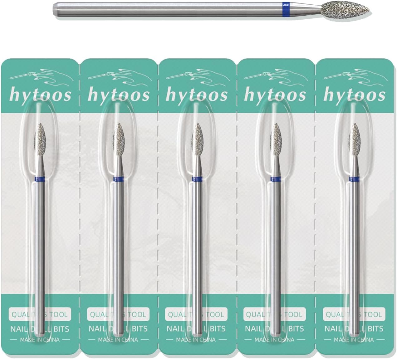 3mm Flame Cuticle Clean Nail Drill Bit, 5Pcs/Set Russian Diamond Nail Bits Professional Safety Under Nail Cleaner Burr for Cuticle Dead Skin, Electric Nails Drill Accessories, Medium