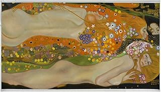 Water Serpents II -Gustav Klimt hand-painted oil painting,nude girls with flower hair,Water Snakes,Sea Serpents,sensual women in water art