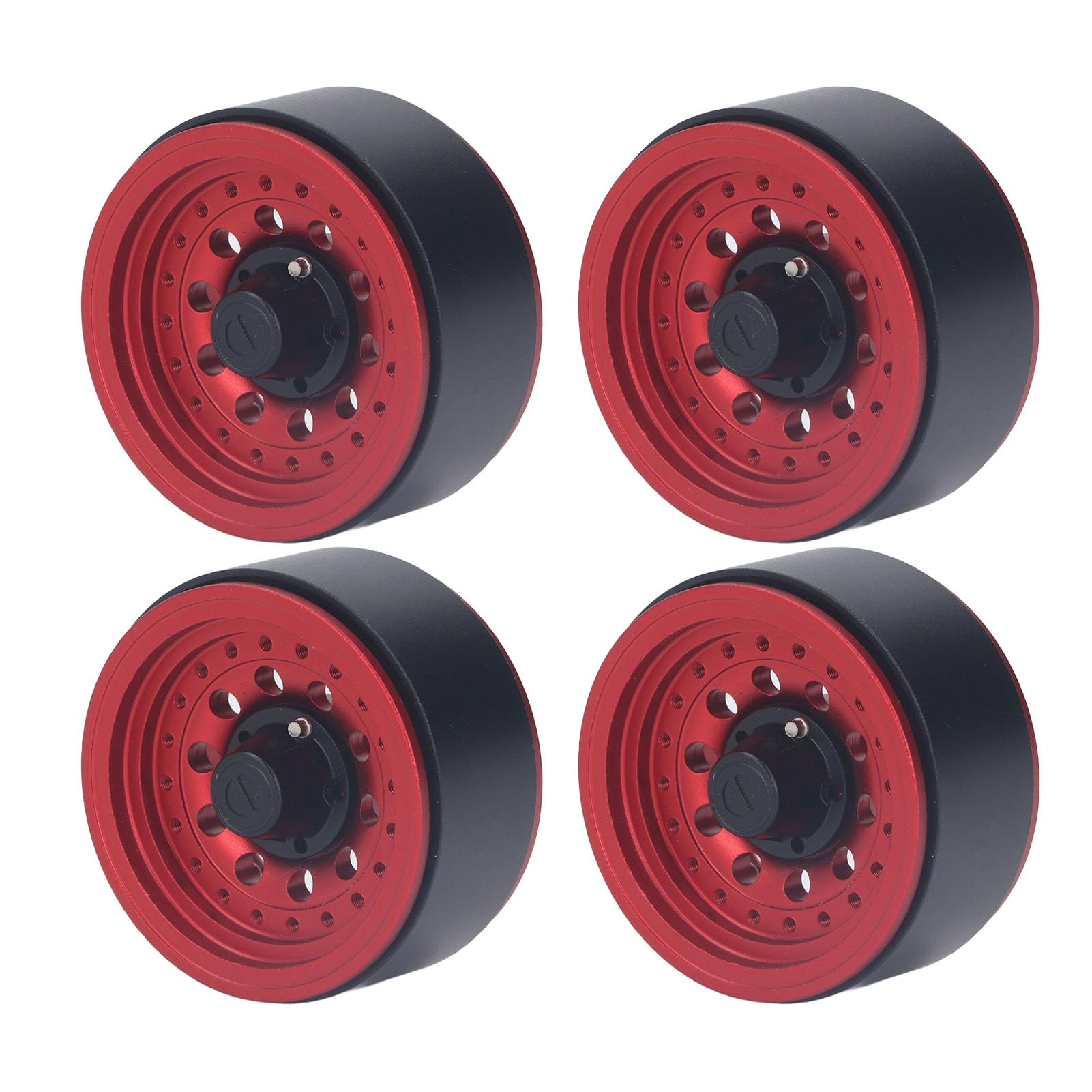 Set di Ruote Beadlock RC 1.9 Pollici in Alluminio (rosso)