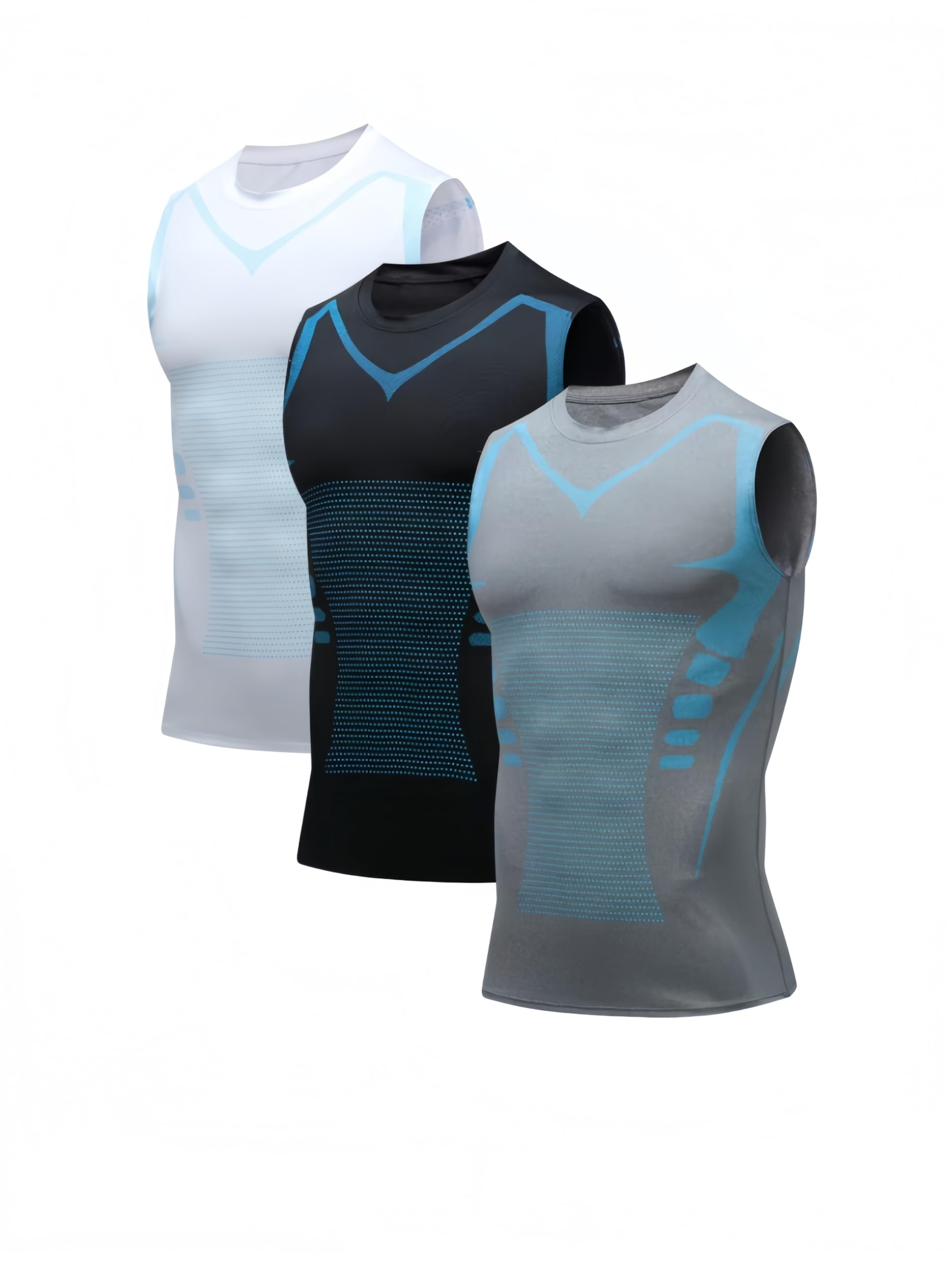MEIION Sorelya SlimCore Kompressionsshirt für Herren, ärmelloses Sportshirt, Muskelformende &Haltungssupport, Atmungsaktives EIS-Seiden-Gewebe, ideal für Fitnessstudio und tägliche Nutzung