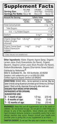 Miniatura 2 de Suplemento alimenticio infantil Wellements Organic Gripe Water 729609019656 1 1