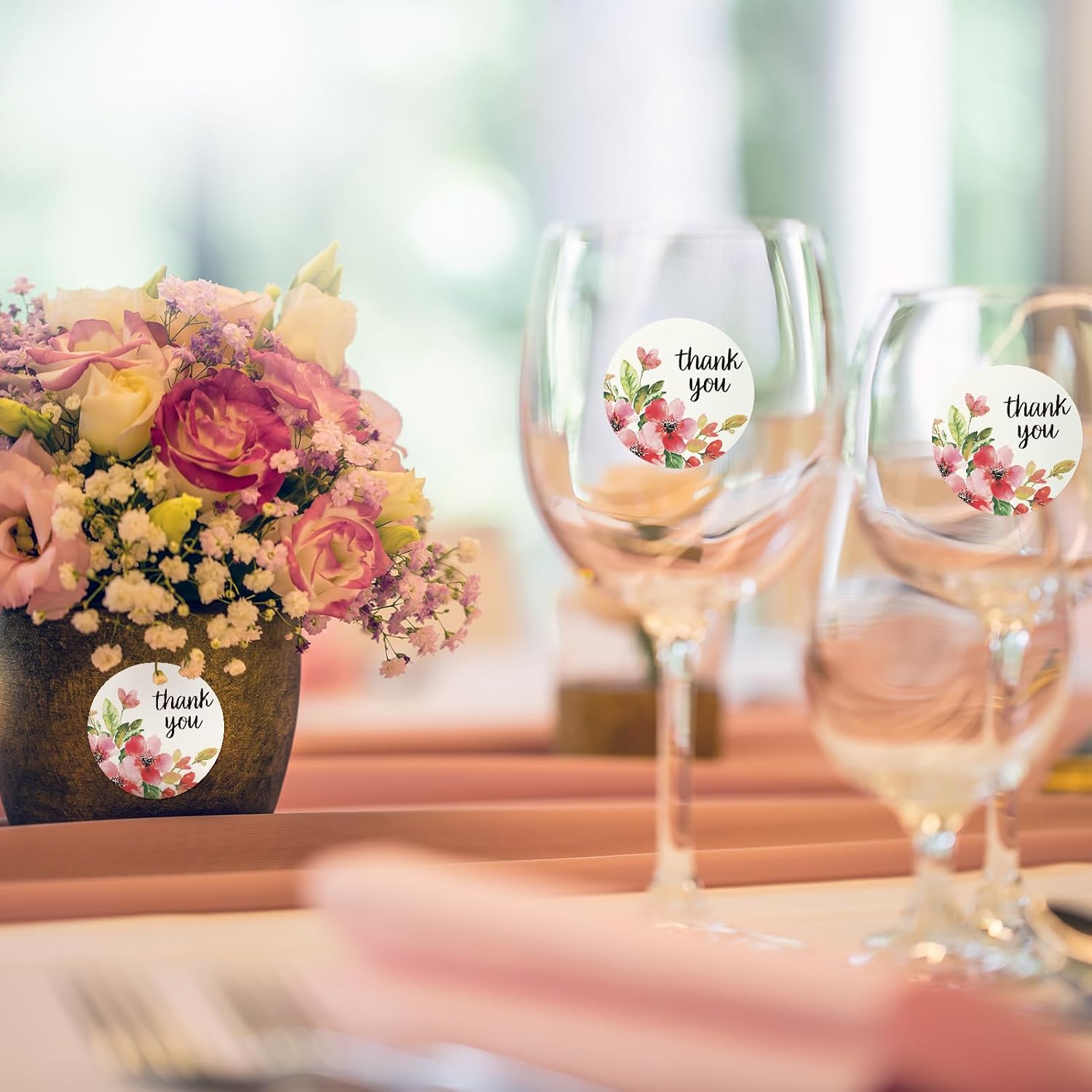 Heyfibro 500 PCS 1.5" Thank You Sticker for Small Business, Baking Packaging, Gift Cards, Envelopes Seals, Wedding(Flower 4) - Image 4