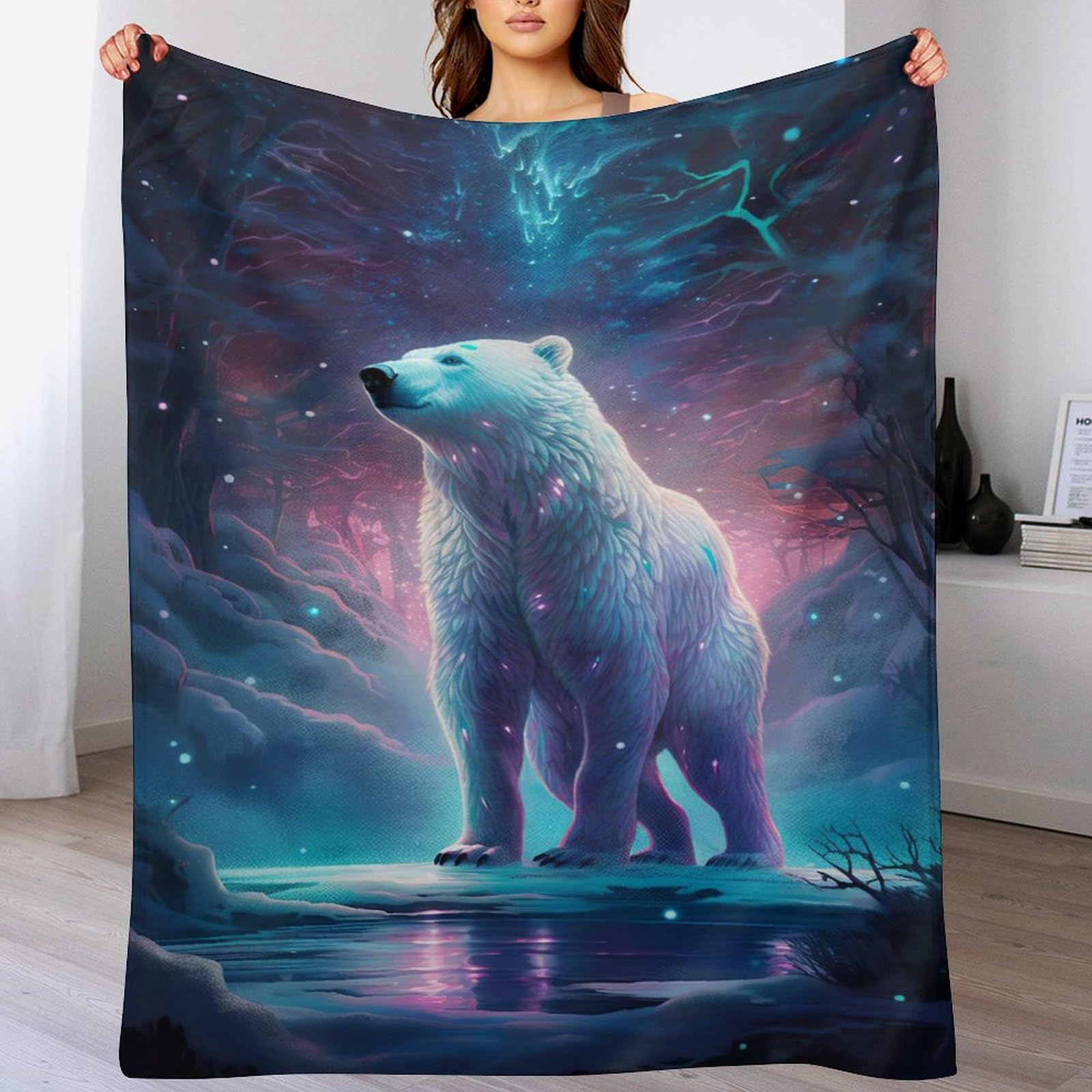 Couverture ours polaire plaid lit flanelle douce couverture de canape peluche