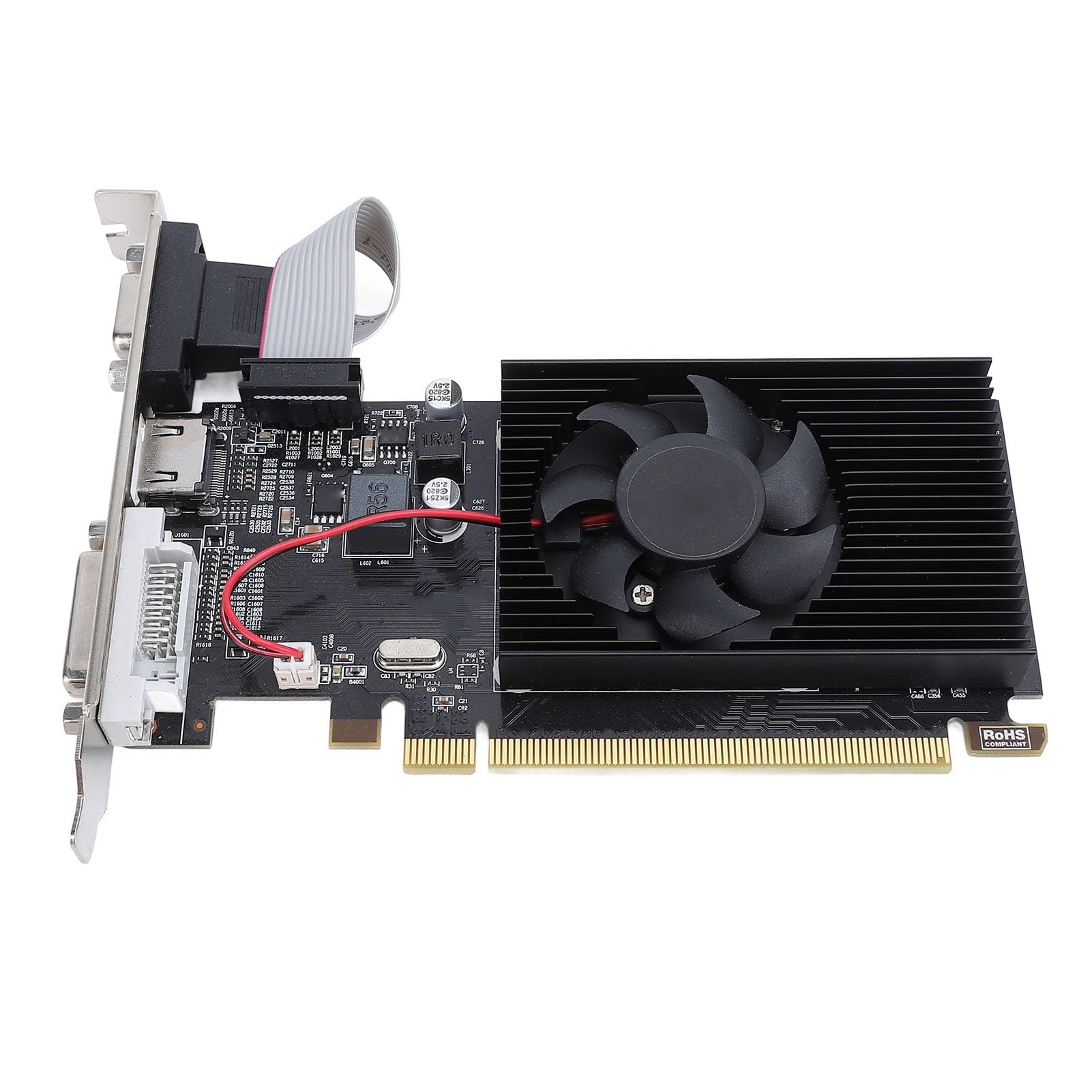 Karta Graficzna R5 230 2 GB, GDDR3 64-bitowa Karta Graficzna do Komputera, Obsługa VGA DVI HD, Karta Graficzna 625 MHz PCI Express X16 Niskoprofilowa do Obudowy PC ITX