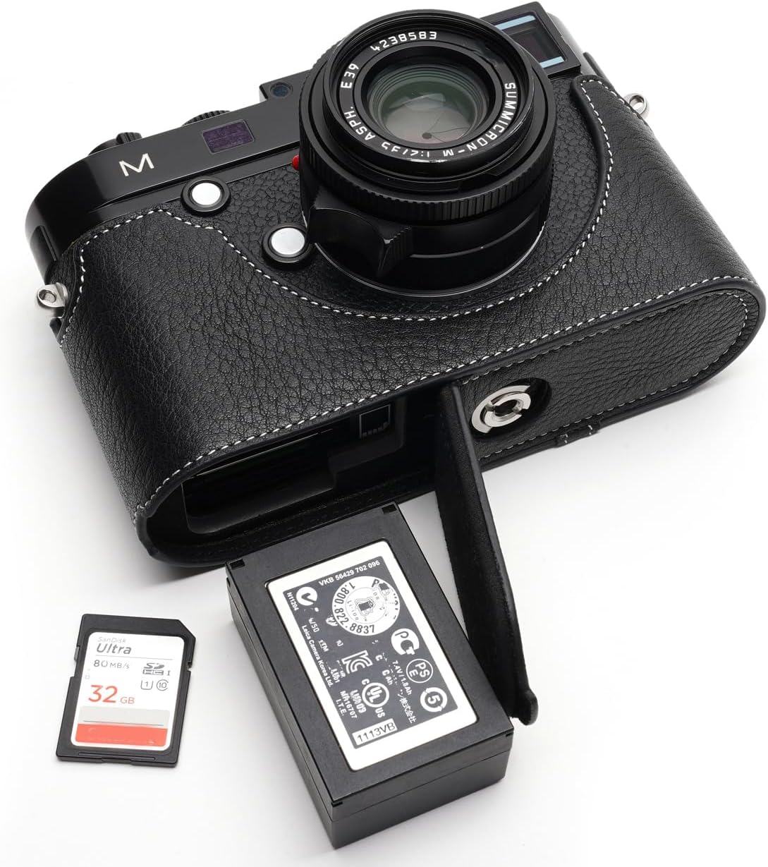 Handmade Genuine Real Leather Half Camera Case Bag Cover for Leica M M240 M240-P M246 M-P MM MP M262 Black Color