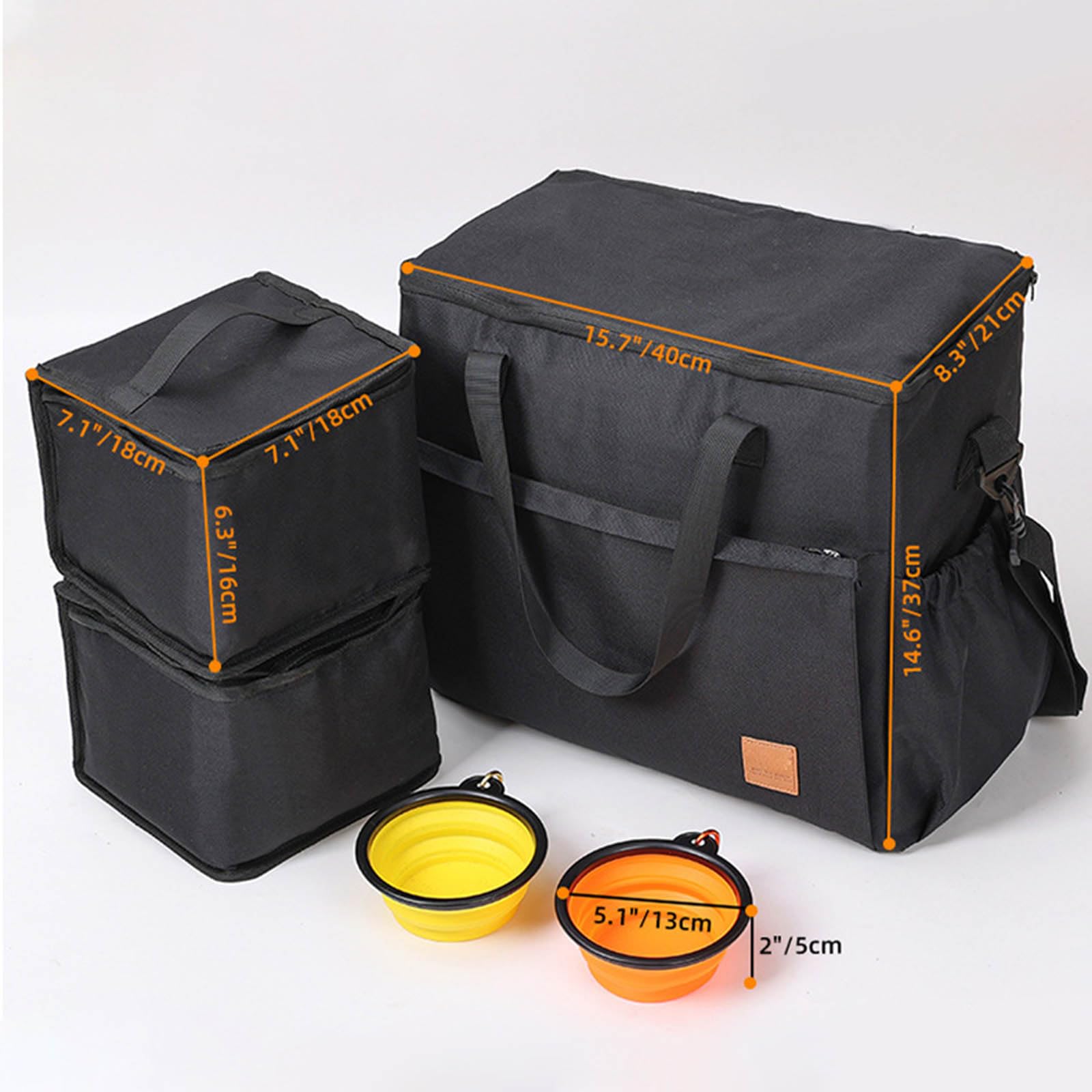 Sac fourre-tout pour animaux de compagnie, sac à bandoulière avec gamelle pliable pour chien, camping, voyage
