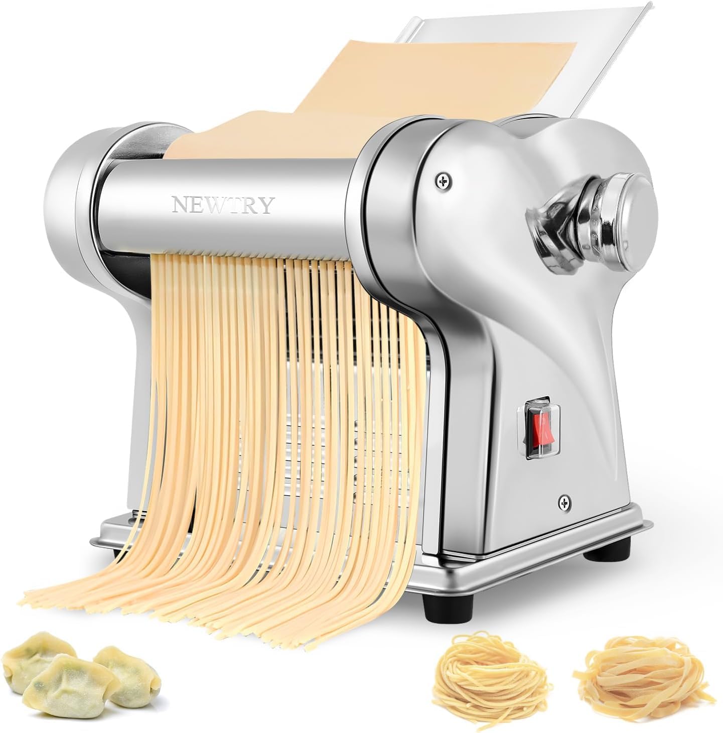 Noodle Machine for Home Use, Pasta Machine, Electric Pasta Maker, Stainless Steel, Noodle Maker, Electric Noodle Maker, Noodle Maker, Noodle Maker, Noodle Maker, Dough Roller, Dough Press, Noodle Maker, 110V, Home Use 2 Knives