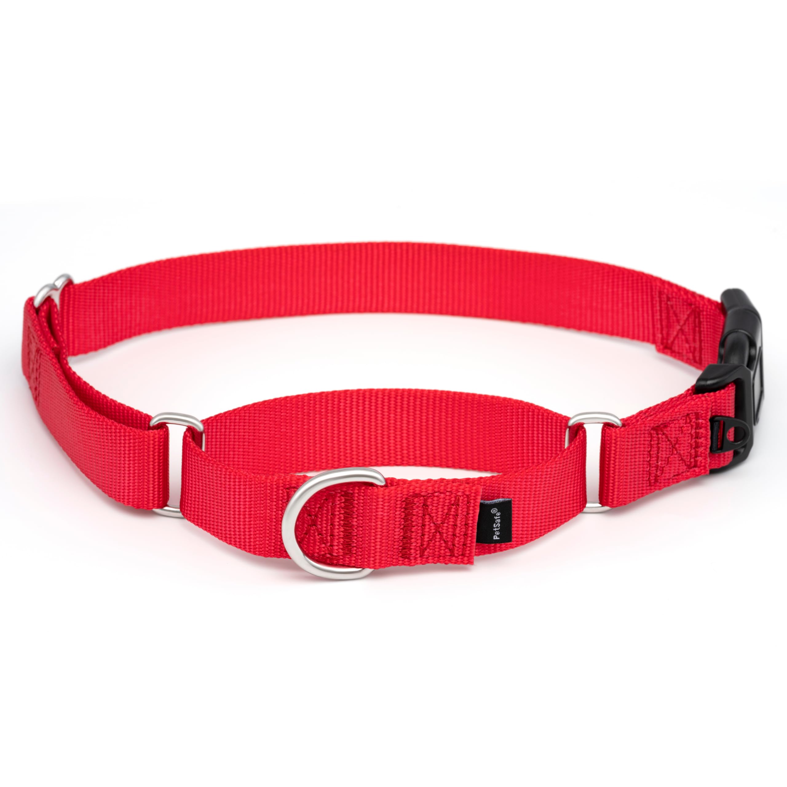 PetSafe Martingale Collar with Quick-Snap Buckle - Adjustable No-Slip Quick Release Dog Collar - Everyday Wear No-Pull Training Aid - 1" Wide - Large - Red