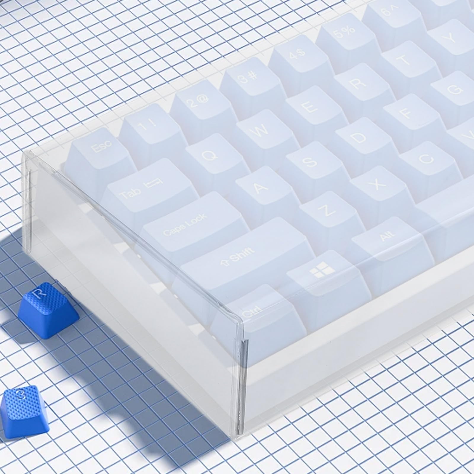 CLISPEED Copritastiera Antipolvere in Acrilico Bianco Resistente ai Graffi per Protezione Tastiera Computer Portatile per Uso Quotidiano e Gaming