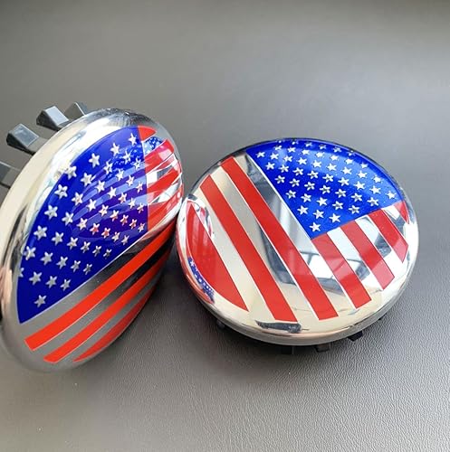 4 tapas centrales de rueda de 3.25 pulgadas3.268 in para Chevrolet GMC con logotipo de la bandera de Estados Unidos, tapacubos de repuesto para